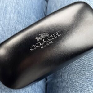 COACH Embossed Black Eyewear Case